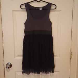 Flirty Gray Black Tank Dress